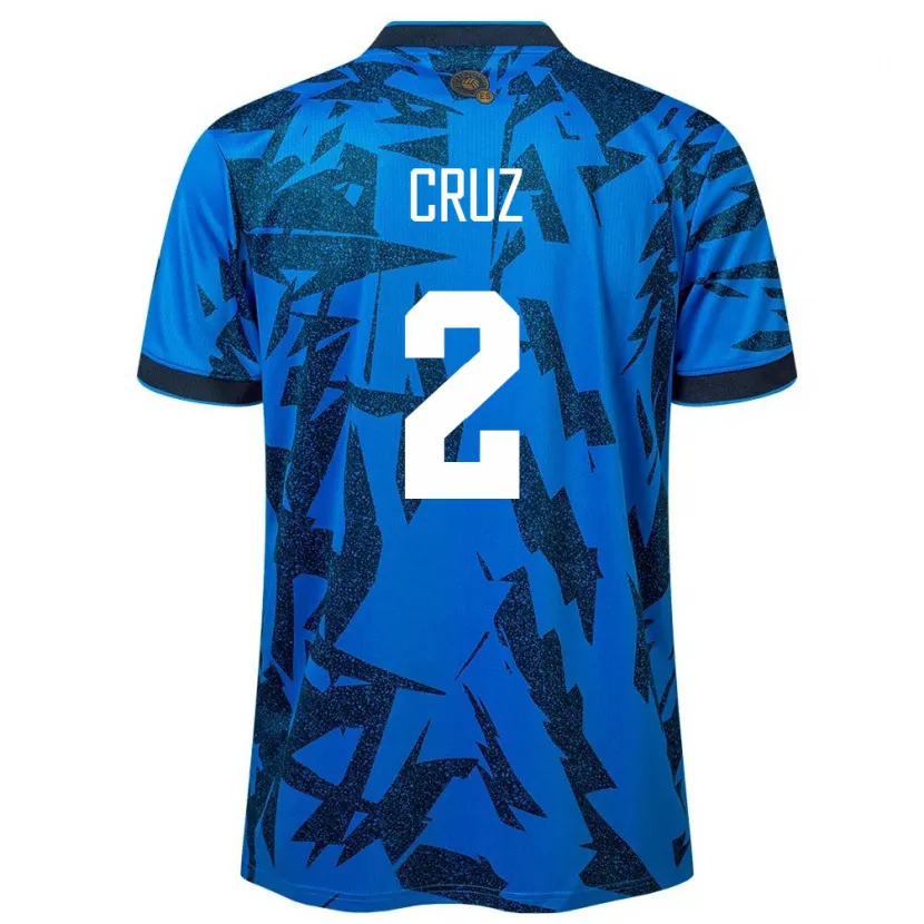 Danxen Enfant Maillot Salvador Melvin Cruz #2 Bleu Tenues Domicile 24-26 T-Shirt