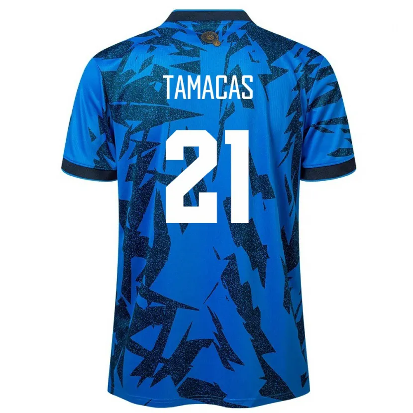 Danxen Enfant Maillot Salvador Bryan Tamacas #21 Bleu Tenues Domicile 24-26 T-Shirt