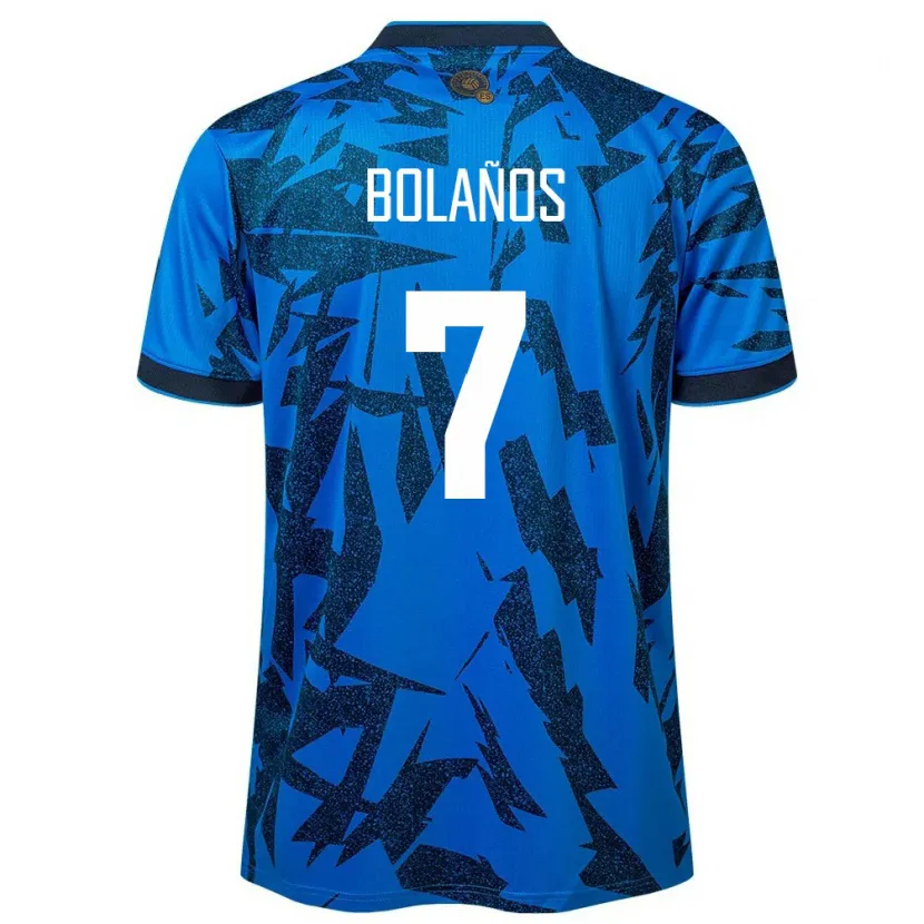 Danxen Enfant Maillot Salvador Javier Bolaños #7 Bleu Tenues Domicile 24-26 T-Shirt