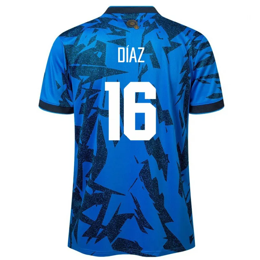 Danxen Enfant Maillot Salvador Wilber Díaz #16 Bleu Tenues Domicile 24-26 T-Shirt
