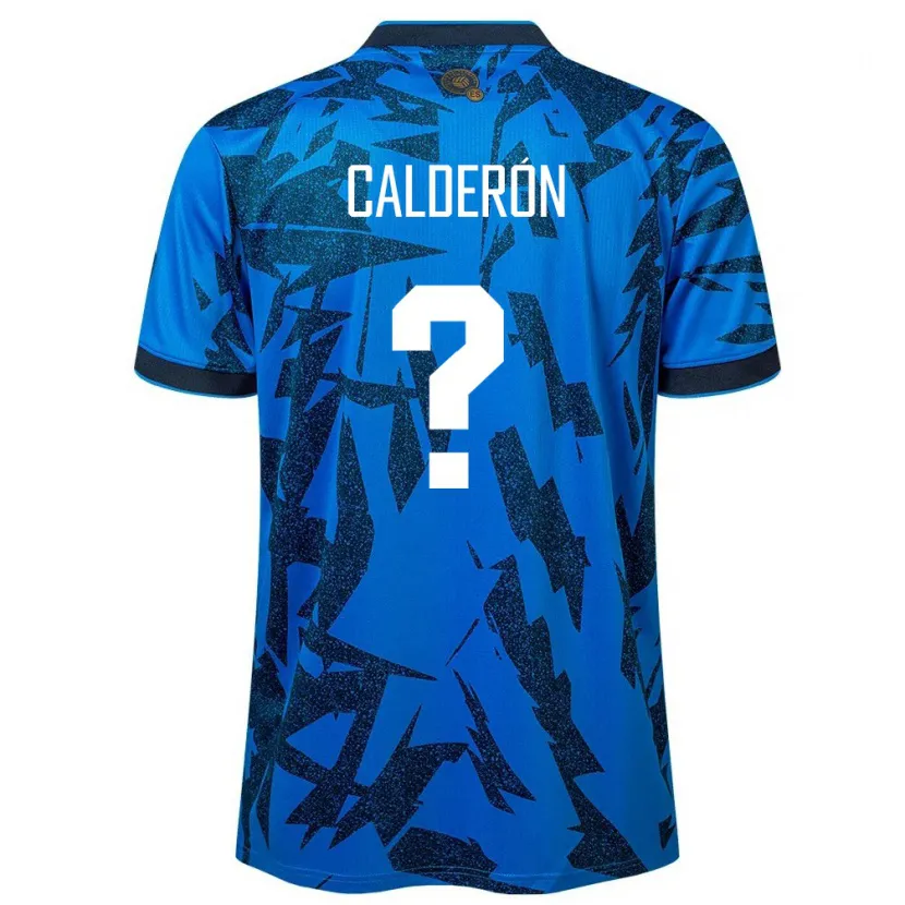 Danxen Enfant Maillot Salvador Paola Calderón #0 Bleu Tenues Domicile 24-26 T-Shirt