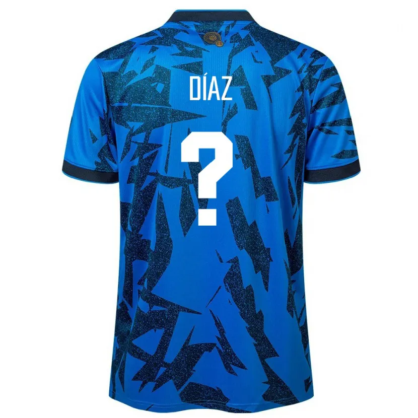 Danxen Enfant Maillot Salvador Jasmine Díaz #0 Bleu Tenues Domicile 24-26 T-Shirt