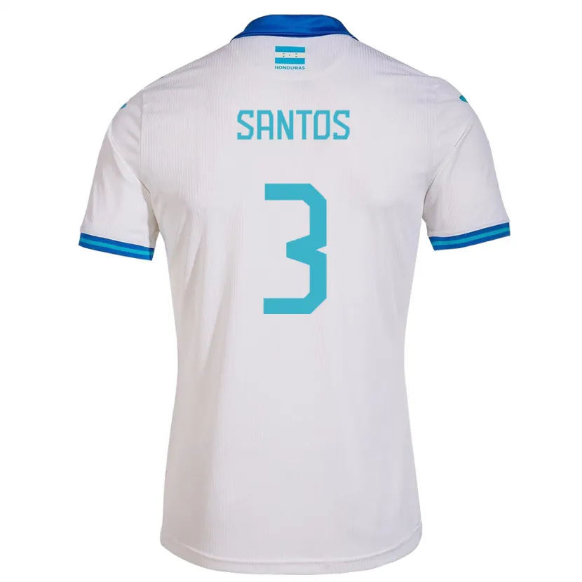 Danxen Enfant Maillot Honduras Marcelo Santos #3 Blanc Tenues Domicile 24-26 T-Shirt