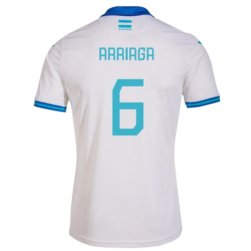 Danxen Enfant Maillot Honduras Javier Arriaga #6 Blanc Tenues Domicile 24-26 T-Shirt