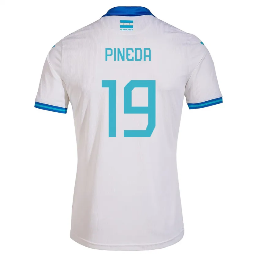 Danxen Enfant Maillot Honduras Carlos Pineda #19 Blanc Tenues Domicile 24-26 T-Shirt