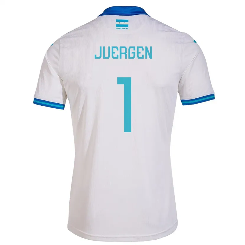Danxen Enfant Maillot Honduras Juergen García #1 Blanc Tenues Domicile 24-26 T-Shirt
