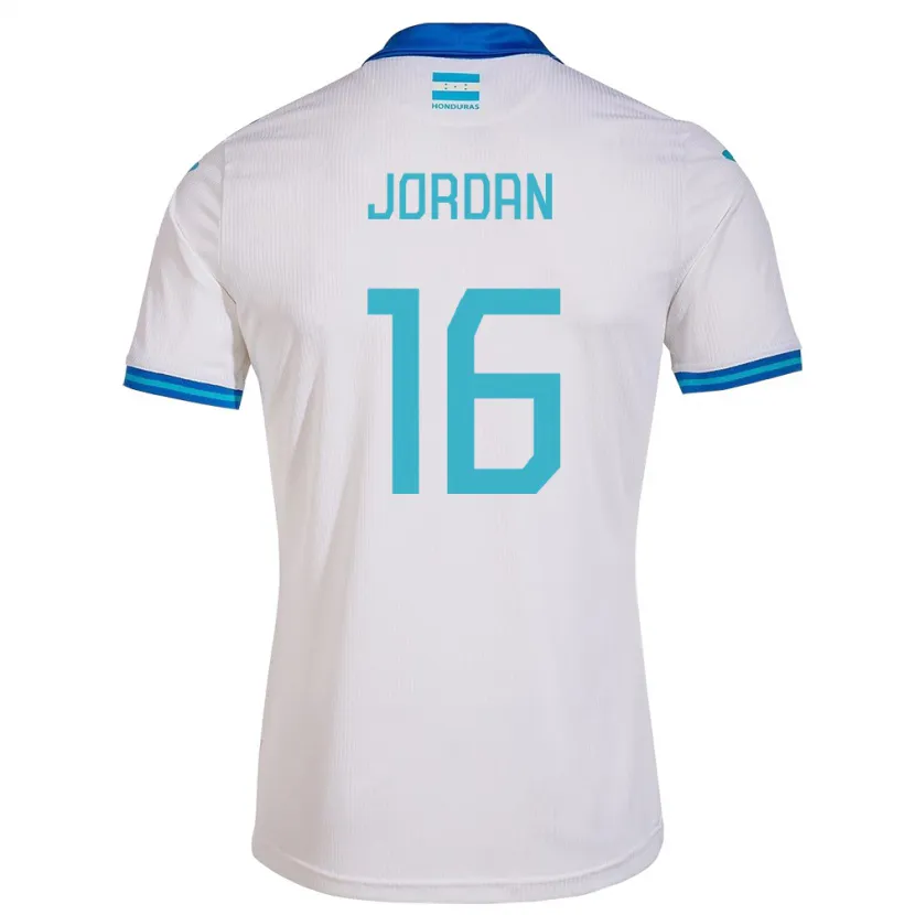 Danxen Enfant Maillot Honduras Jordan García #16 Blanc Tenues Domicile 24-26 T-Shirt