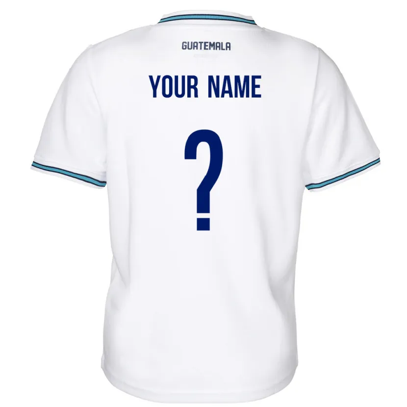 Danxen Enfant Maillot Guatemala Votre Nom #0 Blanc Tenues Domicile 24-26 T-Shirt