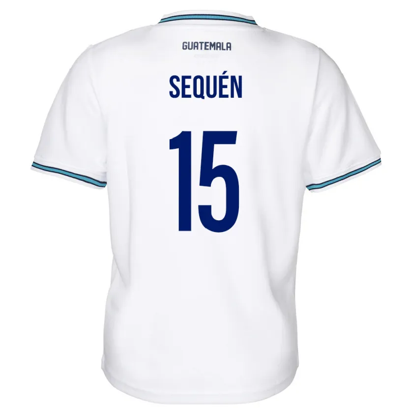 Danxen Enfant Maillot Guatemala Marlon Sequén #15 Blanc Tenues Domicile 24-26 T-Shirt