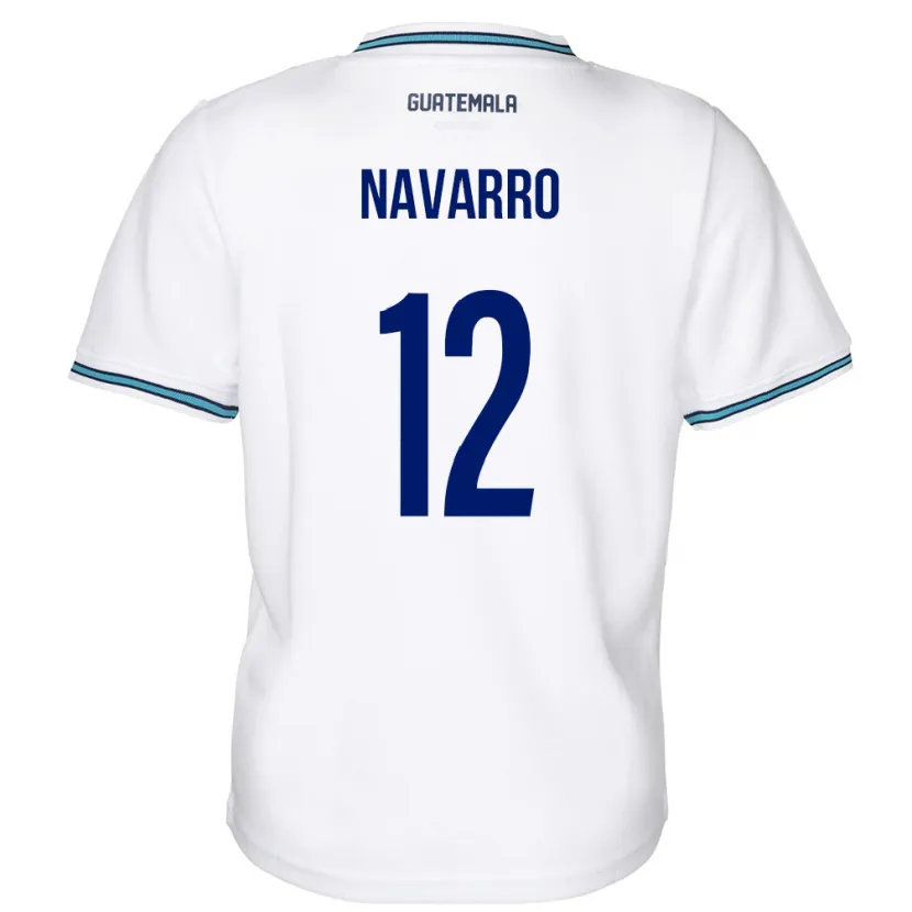 Danxen Enfant Maillot Guatemala Kenderson Navarro #12 Blanc Tenues Domicile 24-26 T-Shirt