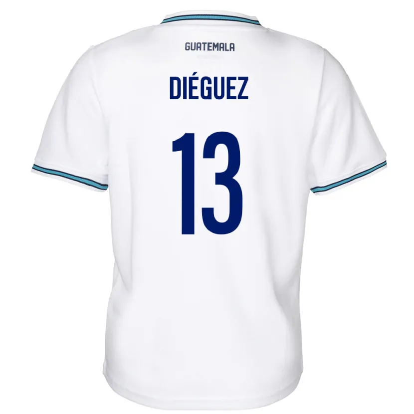 Danxen Enfant Maillot Guatemala Jonathan Diéguez #13 Blanc Tenues Domicile 24-26 T-Shirt