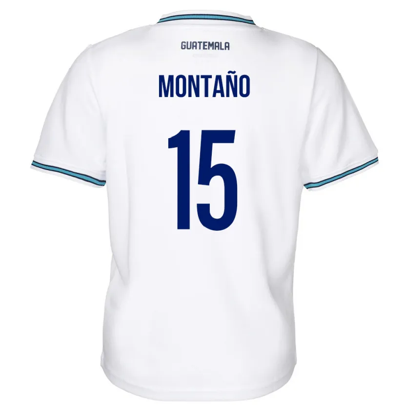 Danxen Enfant Maillot Guatemala Figo Montaño #15 Blanc Tenues Domicile 24-26 T-Shirt