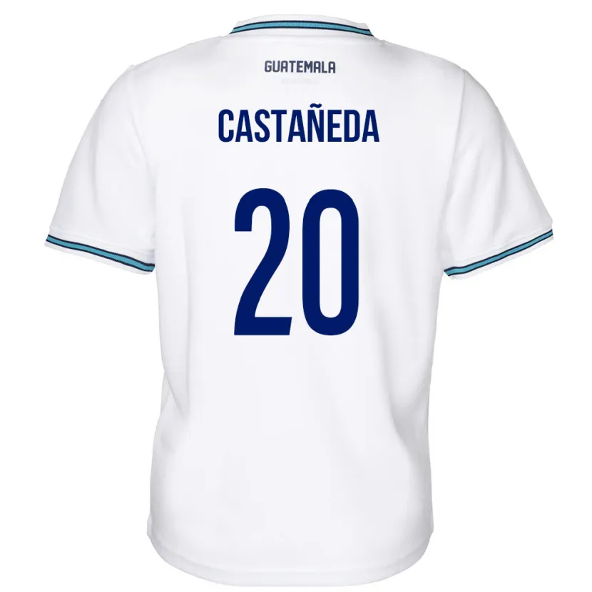 Danxen Enfant Maillot Guatemala Brayam Castañeda #20 Blanc Tenues Domicile 24-26 T-Shirt
