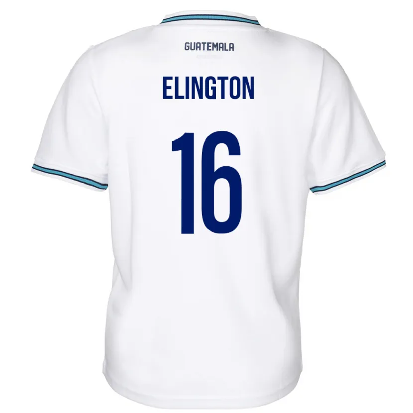 Danxen Enfant Maillot Guatemala Elvi Elington #16 Blanc Tenues Domicile 24-26 T-Shirt