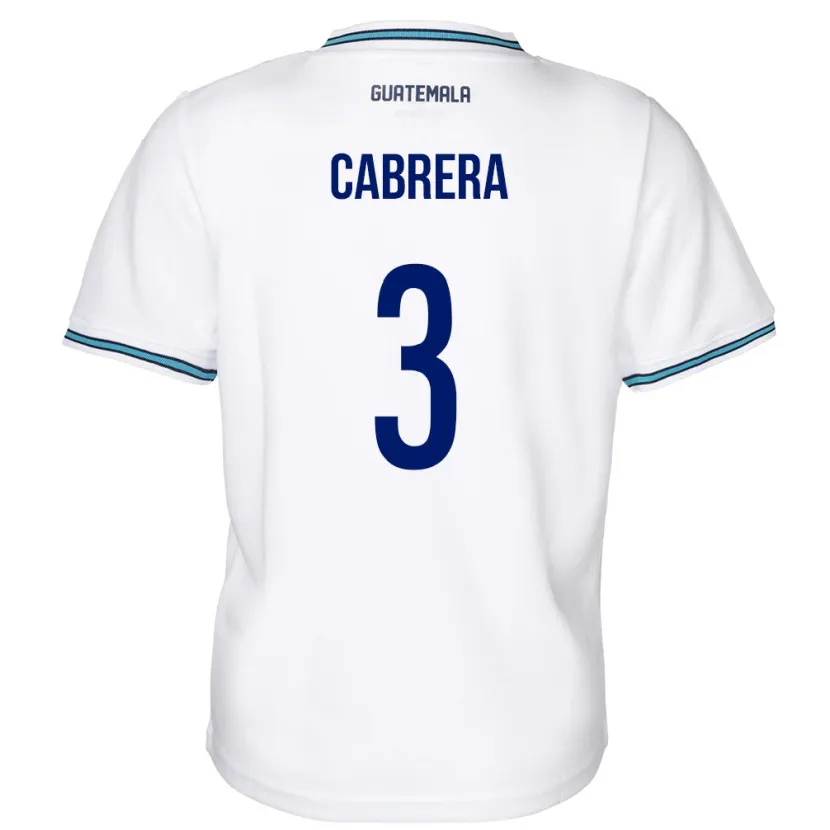 Danxen Enfant Maillot Guatemala Gabriel Cabrera #3 Blanc Tenues Domicile 24-26 T-Shirt