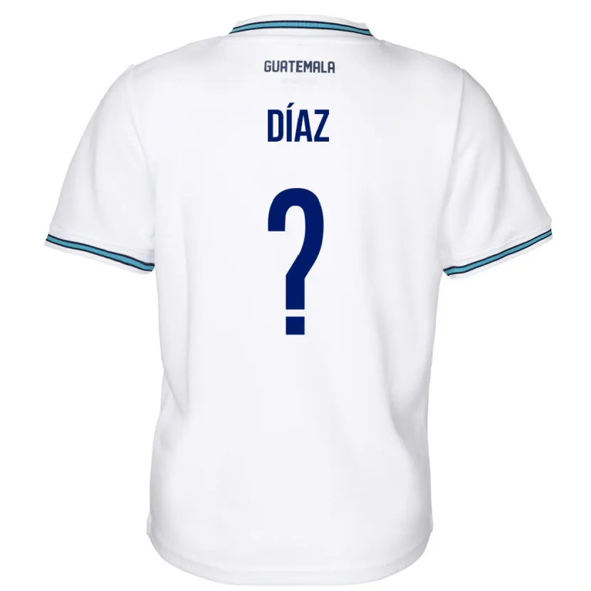 Danxen Enfant Maillot Guatemala Hendryck Díaz #0 Blanc Tenues Domicile 24-26 T-Shirt