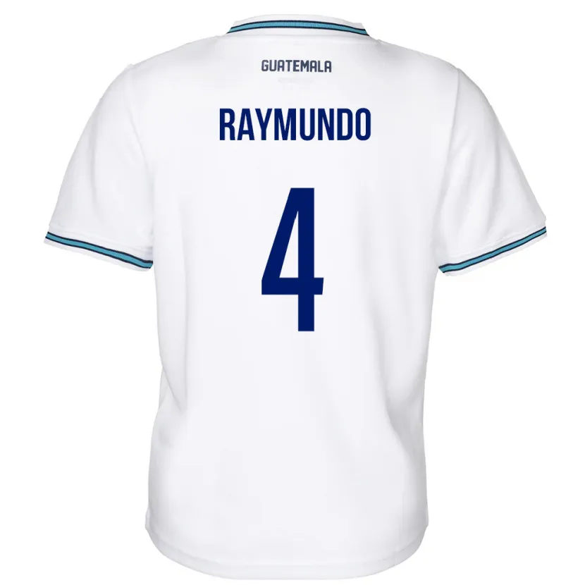 Danxen Enfant Maillot Guatemala Cristopher Raymundo #4 Blanc Tenues Domicile 24-26 T-Shirt