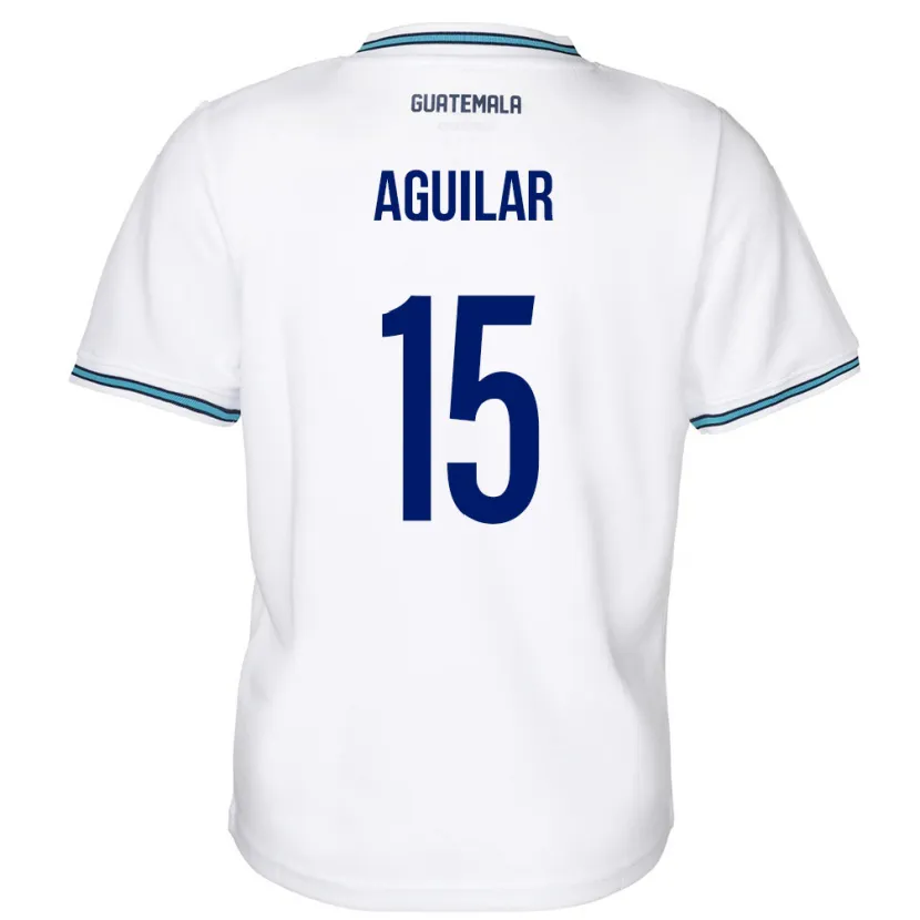 Danxen Enfant Maillot Guatemala Carlos Aguilar #15 Blanc Tenues Domicile 24-26 T-Shirt