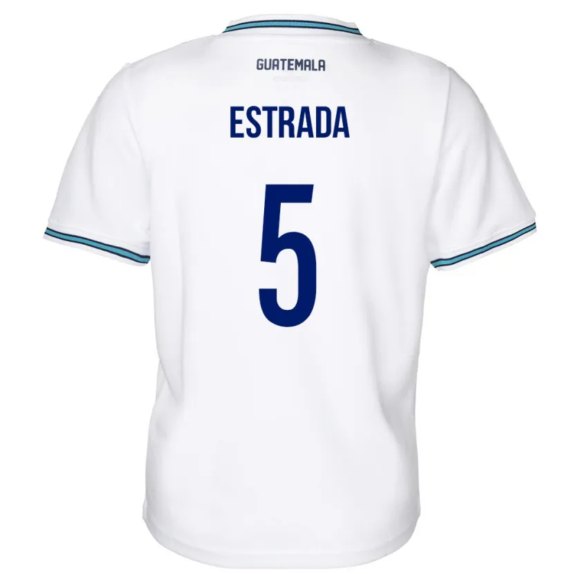 Danxen Enfant Maillot Guatemala Elizabeth Estrada #5 Blanc Tenues Domicile 24-26 T-Shirt