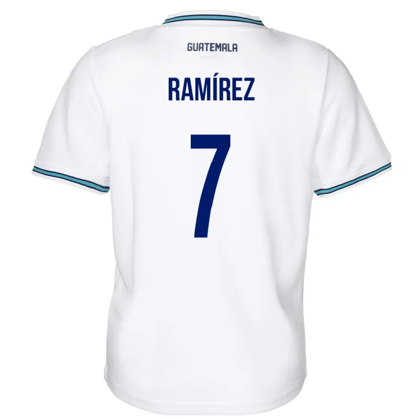 Danxen Enfant Maillot Guatemala Leslie Ramírez #7 Blanc Tenues Domicile 24-26 T-Shirt