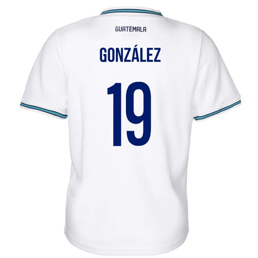 Danxen Enfant Maillot Guatemala Karen González #19 Blanc Tenues Domicile 24-26 T-Shirt