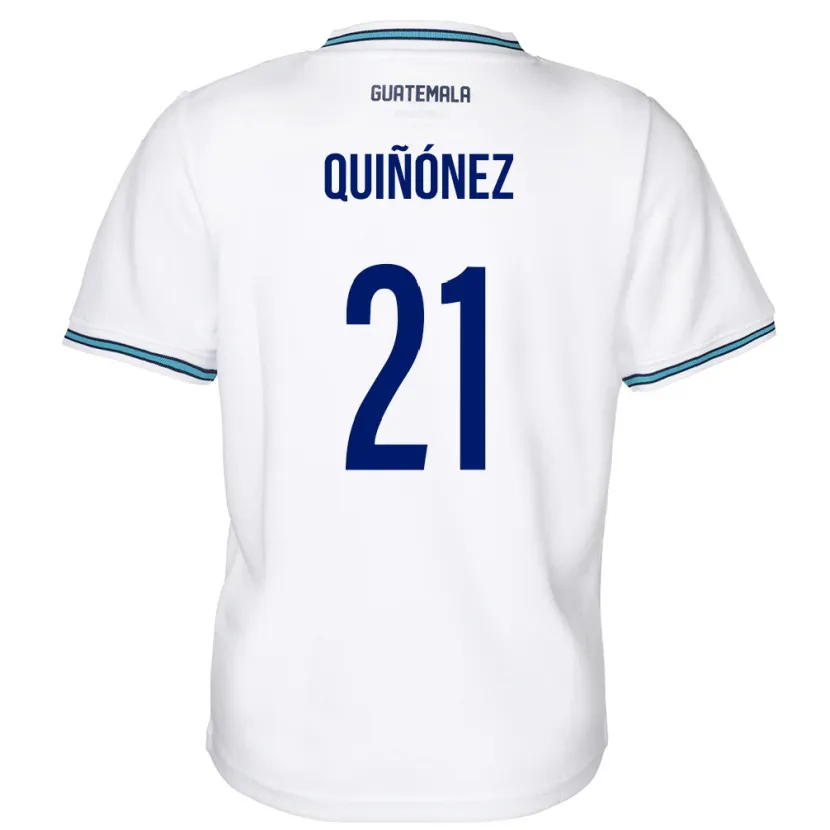 Danxen Enfant Maillot Guatemala Andrea Quiñónez #21 Blanc Tenues Domicile 24-26 T-Shirt