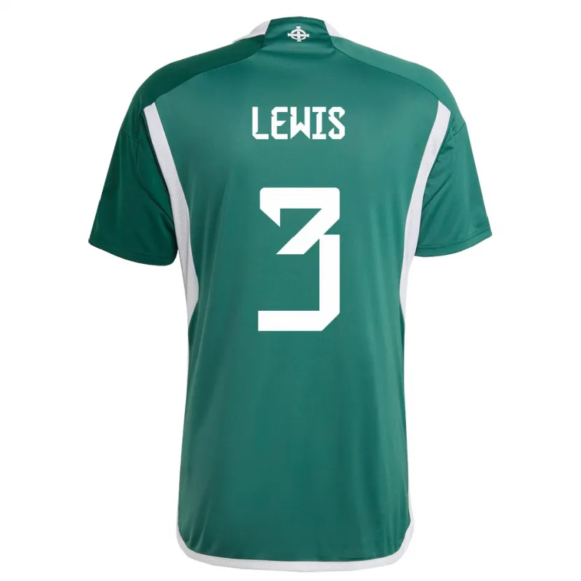 Danxen Enfant Maillot Irlande Du Nord Jamal Lewis #3 Vert Tenues Domicile 24-26 T-Shirt