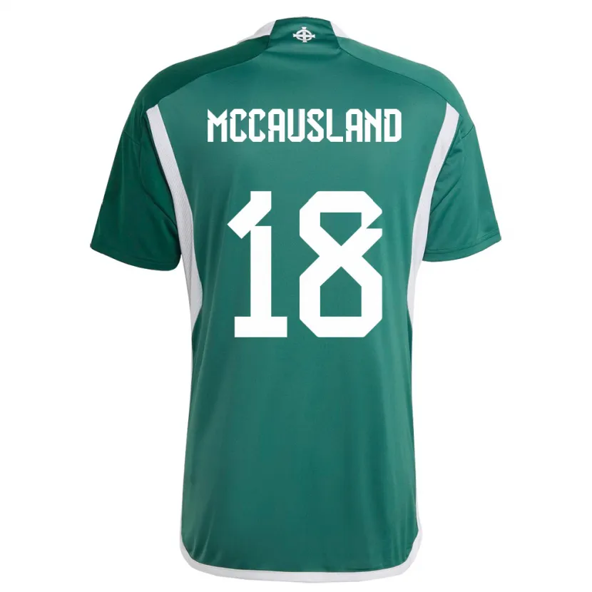 Danxen Enfant Maillot Irlande Du Nord Ross Mccausland #18 Vert Tenues Domicile 24-26 T-Shirt