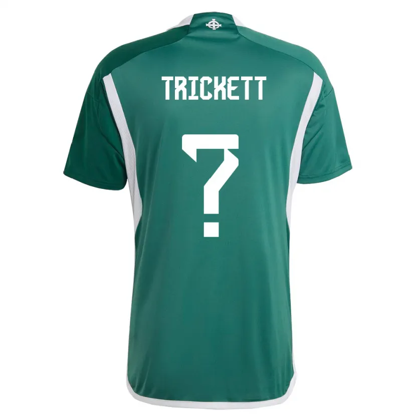 Danxen Enfant Maillot Irlande Du Nord Lewis Trickett #0 Vert Tenues Domicile 24-26 T-Shirt
