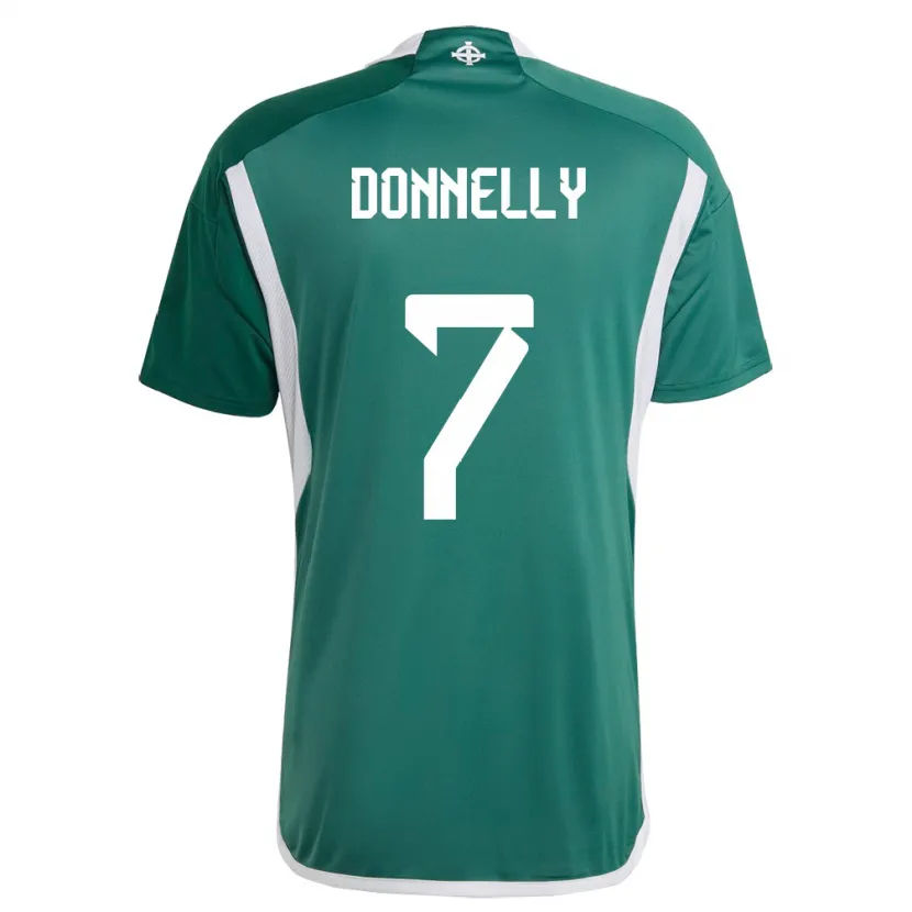 Danxen Enfant Maillot Irlande Du Nord Caolan Donnelly #7 Vert Tenues Domicile 24-26 T-Shirt