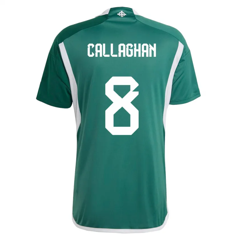 Danxen Enfant Maillot Irlande Du Nord Marissa Callaghan #8 Vert Tenues Domicile 24-26 T-Shirt