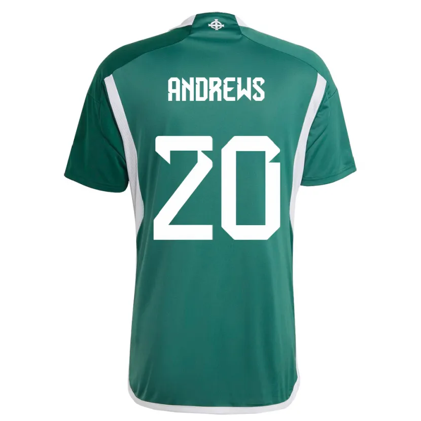 Danxen Enfant Maillot Irlande Du Nord Joely Andrews #20 Vert Tenues Domicile 24-26 T-Shirt