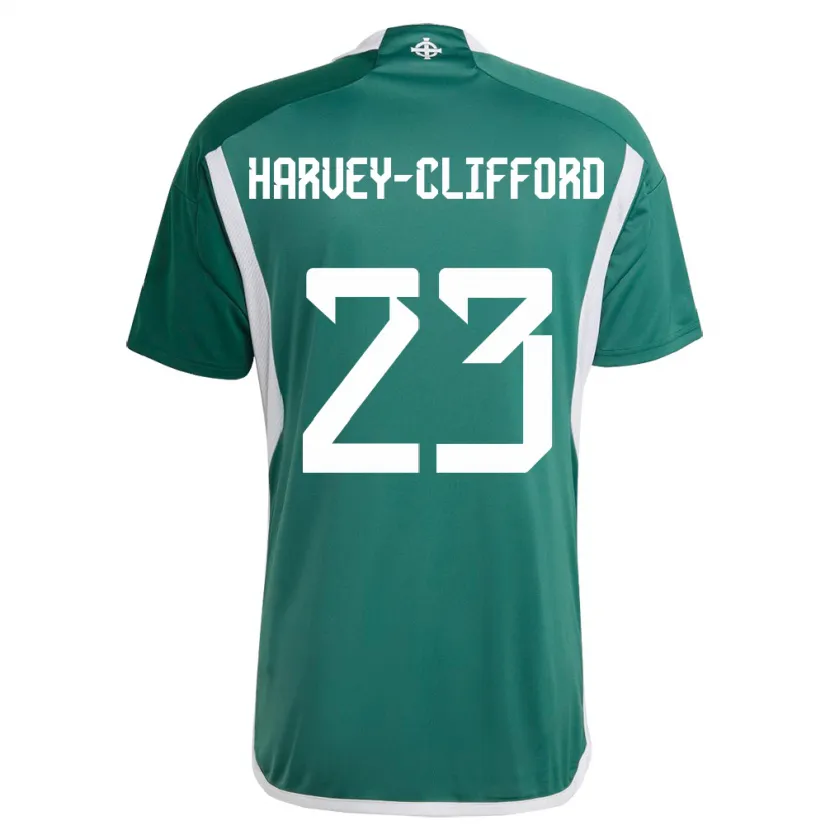 Danxen Enfant Maillot Irlande Du Nord Maddy Harvey-Clifford #23 Vert Tenues Domicile 24-26 T-Shirt