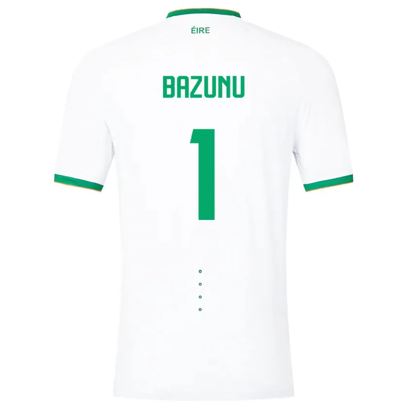 Danxen Enfant Maillot Irlande Gavin Bazunu #1 Blanc Tenues Extérieur 24-26 T-Shirt