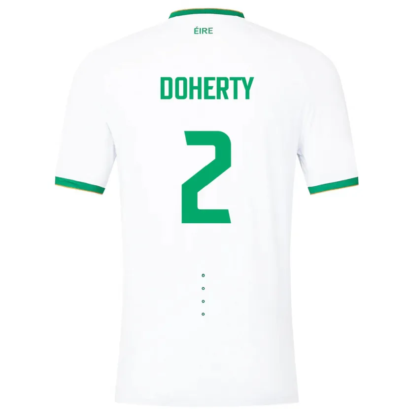 Danxen Enfant Maillot Irlande Matt Doherty #2 Blanc Tenues Extérieur 24-26 T-Shirt