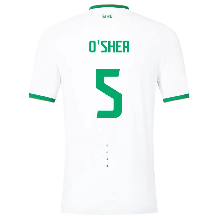 Danxen Enfant Maillot Irlande Dara O'shea #5 Blanc Tenues Extérieur 24-26 T-Shirt
