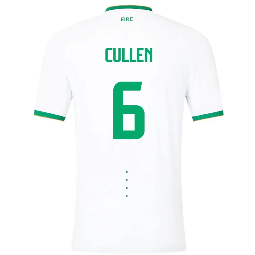 Danxen Enfant Maillot Irlande Josh Cullen #6 Blanc Tenues Extérieur 24-26 T-Shirt