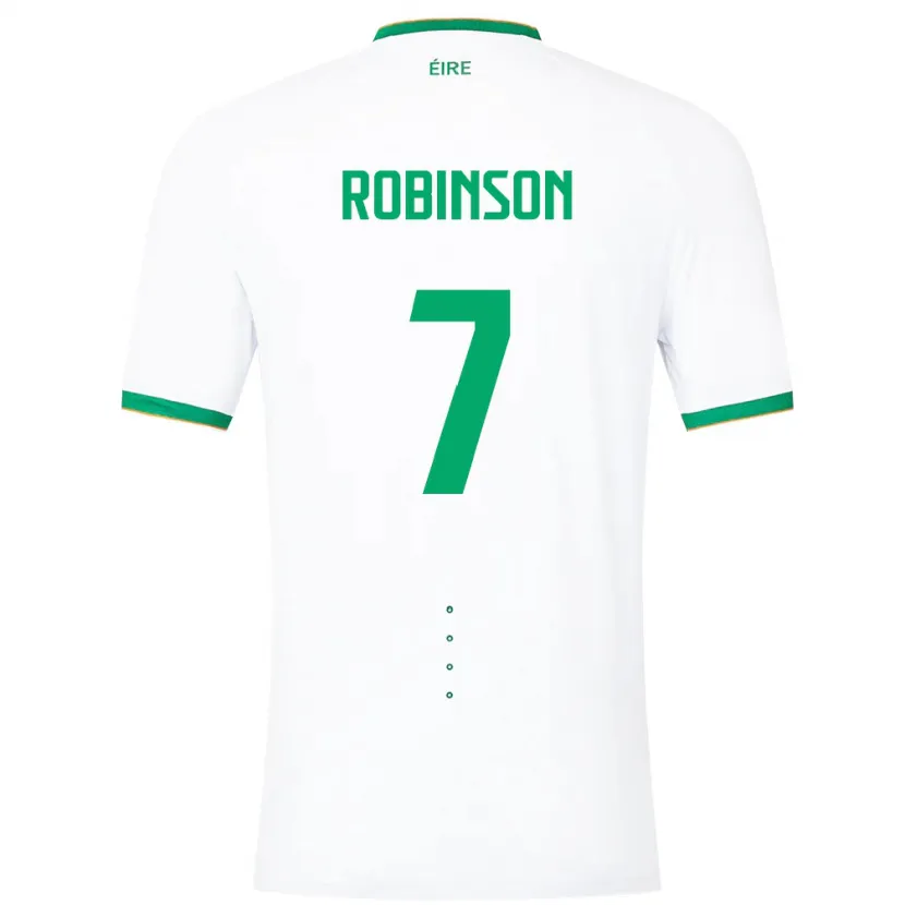Danxen Enfant Maillot Irlande Callum Robinson #7 Blanc Tenues Extérieur 24-26 T-Shirt