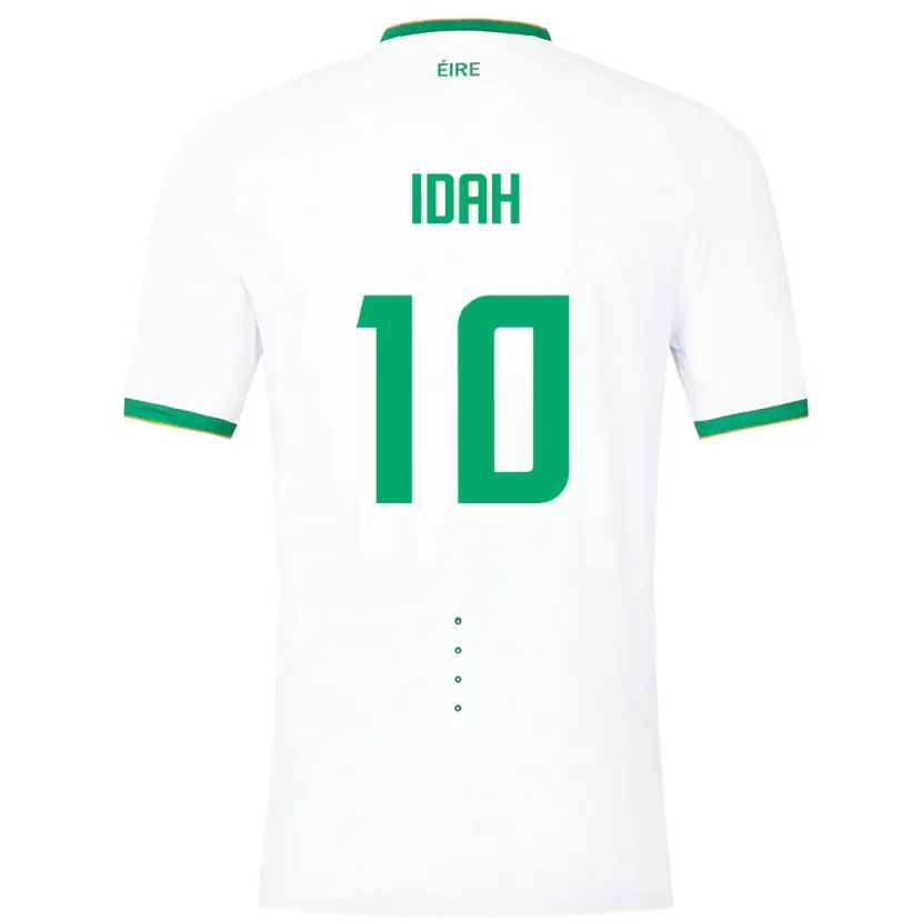 Danxen Enfant Maillot Irlande Adam Idah #10 Blanc Tenues Extérieur 24-26 T-Shirt