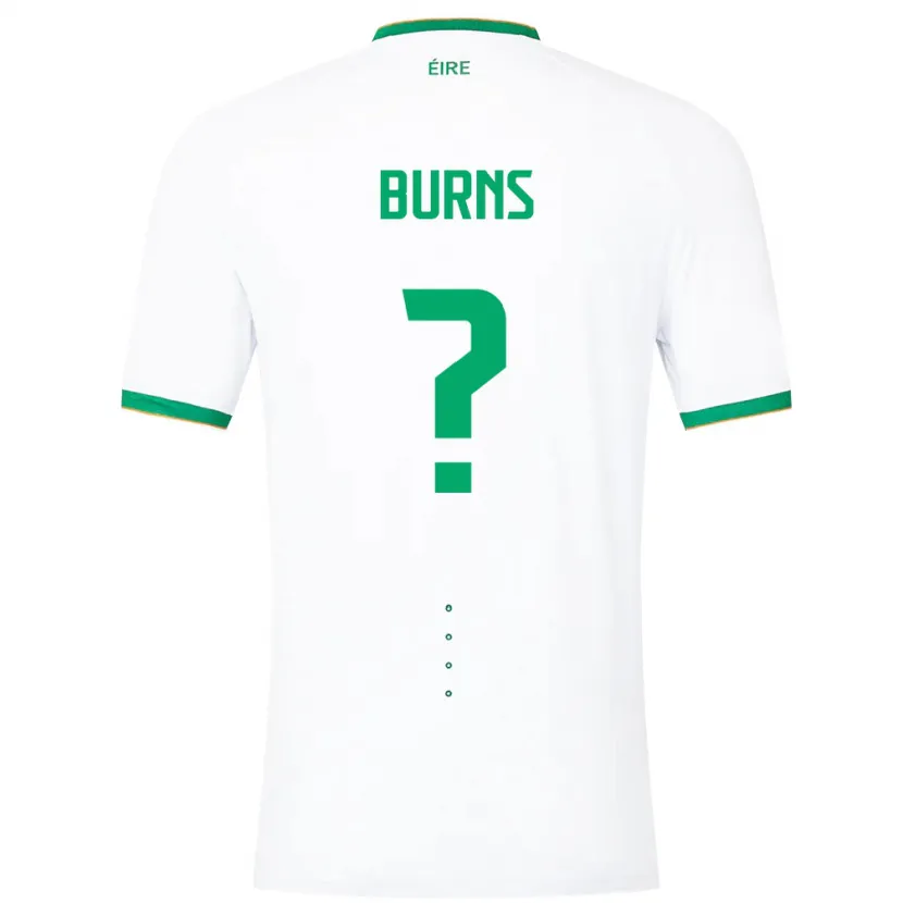 Danxen Enfant Maillot Irlande Darragh Burns #0 Blanc Tenues Extérieur 24-26 T-Shirt