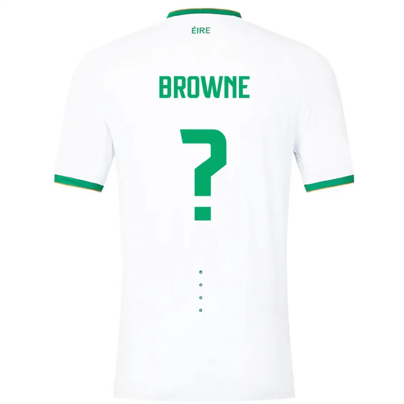 Danxen Enfant Maillot Irlande Luke Browne #0 Blanc Tenues Extérieur 24-26 T-Shirt