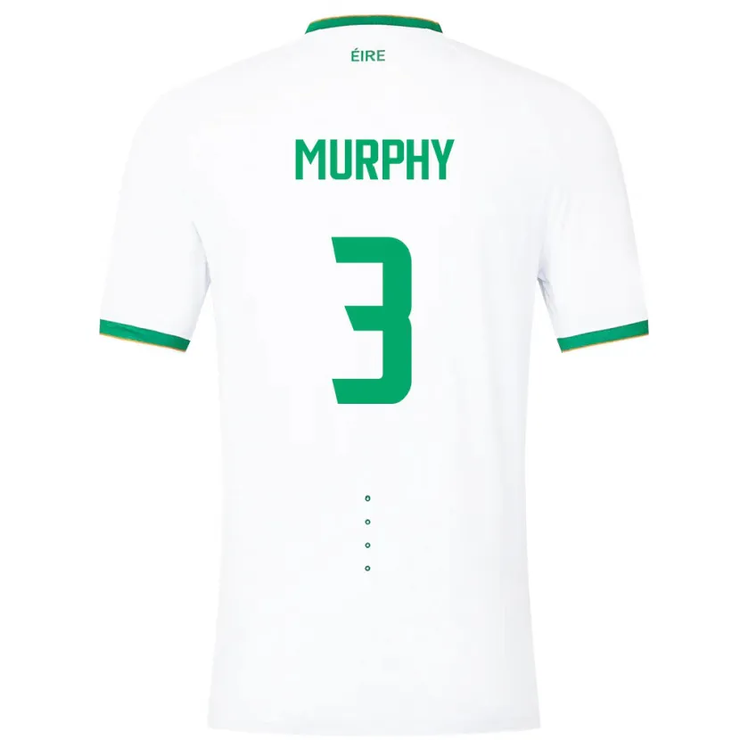 Danxen Enfant Maillot Irlande Alex Murphy #3 Blanc Tenues Extérieur 24-26 T-Shirt