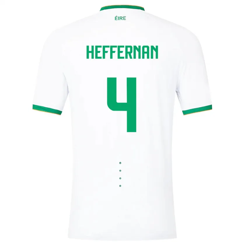 Danxen Enfant Maillot Irlande Cathal Heffernan #4 Blanc Tenues Extérieur 24-26 T-Shirt