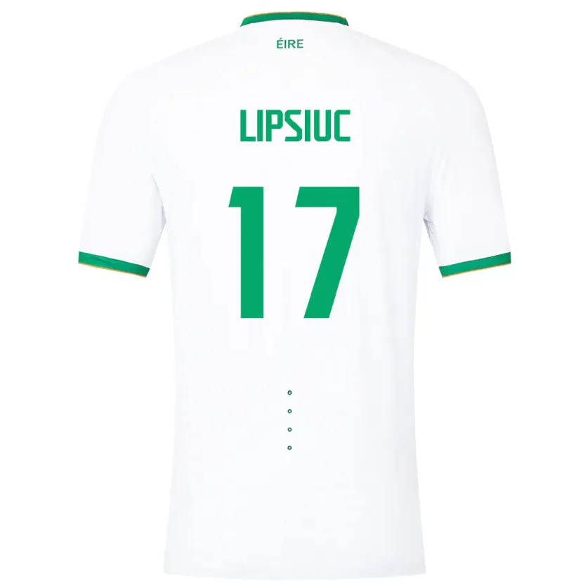 Danxen Enfant Maillot Irlande Darius Lipsiuc #17 Blanc Tenues Extérieur 24-26 T-Shirt