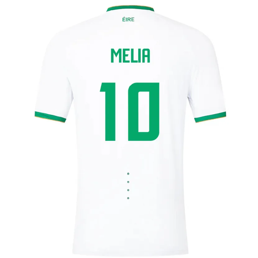 Danxen Enfant Maillot Irlande Mason Melia #10 Blanc Tenues Extérieur 24-26 T-Shirt