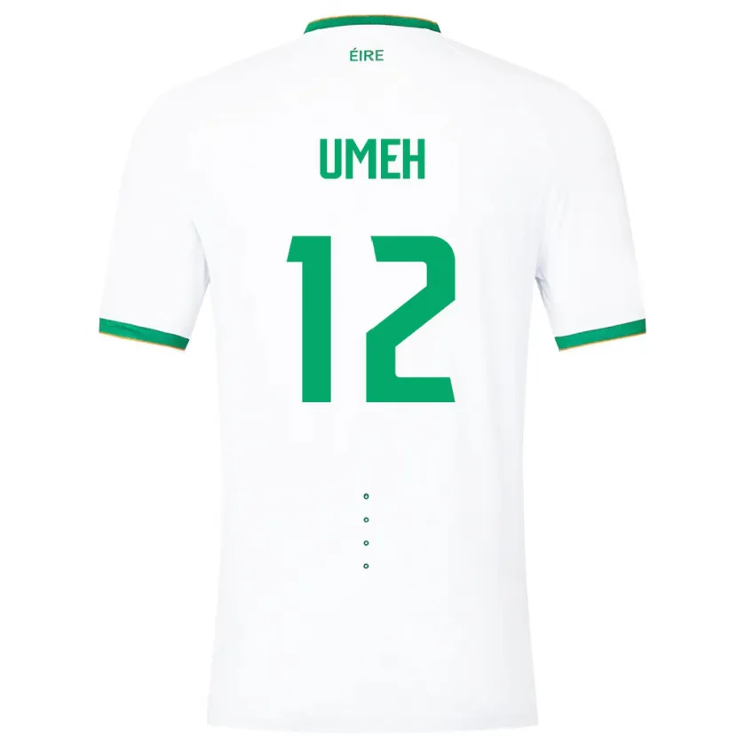 Danxen Enfant Maillot Irlande Jaden Umeh #12 Blanc Tenues Extérieur 24-26 T-Shirt