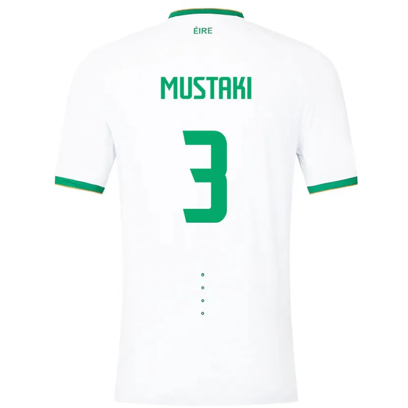 Danxen Enfant Maillot Irlande Chloe Mustaki #3 Blanc Tenues Extérieur 24-26 T-Shirt