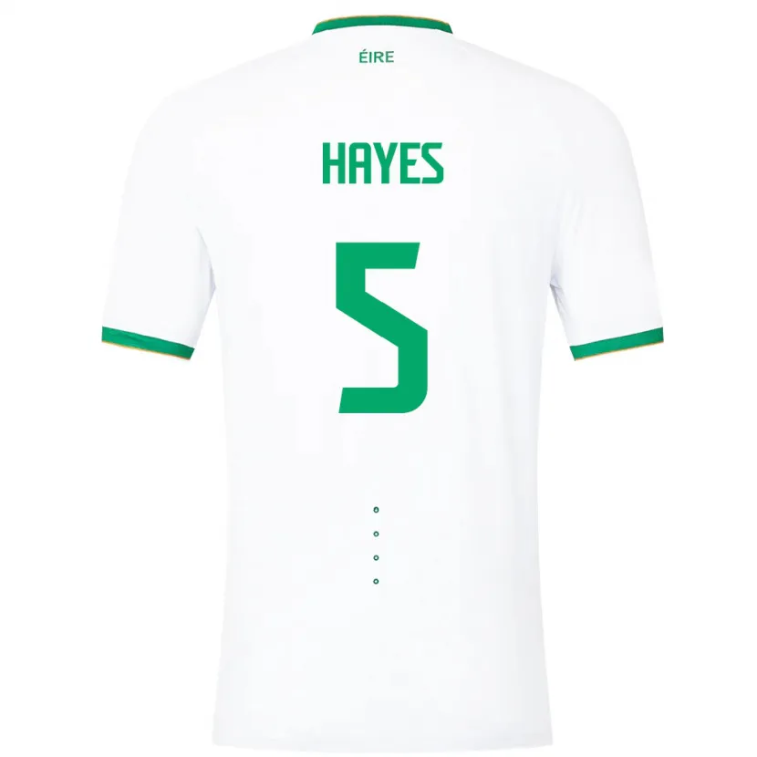 Danxen Enfant Maillot Irlande Caitlin Hayes #5 Blanc Tenues Extérieur 24-26 T-Shirt