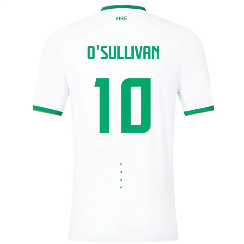 Danxen Enfant Maillot Irlande Denise O'sullivan #10 Blanc Tenues Extérieur 24-26 T-Shirt