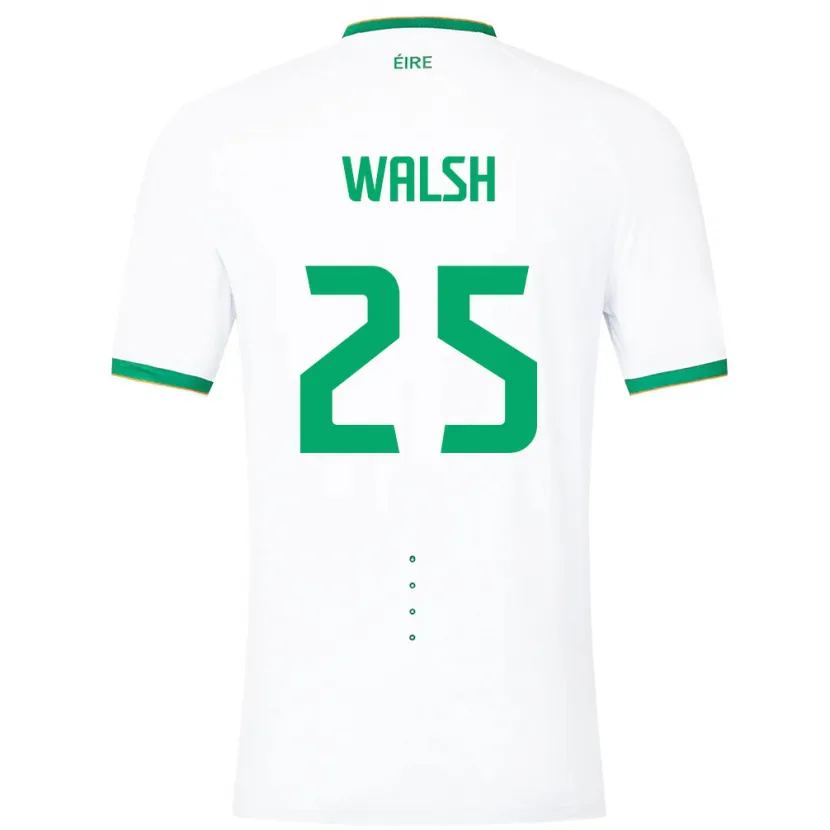 Danxen Enfant Maillot Irlande Megan Walsh #25 Blanc Tenues Extérieur 24-26 T-Shirt